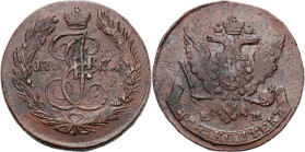 Russia - collection of copper coins - part one
RUSSIA / RUSSLAND / РОССИЯ

Russia, Catherine II. 5 Kopek (kopeck) 1766 EM, Pavlovsky Pierechan - RA...