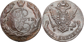 Russia - collection of copper coins - part one
RUSSIA / RUSSLAND / РОССИЯ

Russia, Catherine II. 5 Kopek (kopeck) 1773 EM, Yekaterinburg - open num...