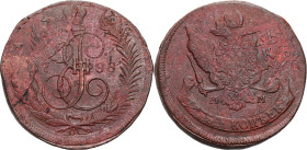 Russia - collection of copper coins - part one
RUSSIA / RUSSLAND / РОССИЯ

Russia, Catherine II. 5 Kopek (kopeck) 1788 MМ, Pawowskij piereczekan - ...
