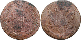 Russia - collection of copper coins - part one
RUSSIA / RUSSLAND / РОССИЯ

Russia, Catherine II. 5 Kopek (kopeck) 1788 СПМ, Pawowskij piereczekan -...