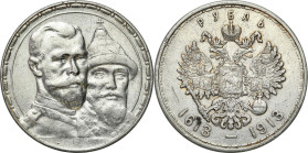 Russia 
RUSSIA / RUSSLAND / РОССИЯ

Russia. Rubel (Rouble) 1913, St. Petersburg (deep stamp) - 300th anniversary of the Romanov dynasty 

Aw.: Gł...