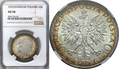 Poland II Republic
POLSKA / POLAND / POLEN / POLOGNE / POLSKO

II RP. 10 zlotych 1932 głowa kobiety (ze znakiem mennicy) NGC AU58 

Bardzo ładnie...