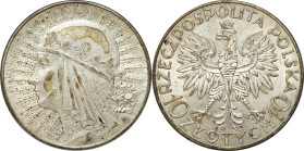 Poland II Republic
POLSKA / POLAND / POLEN / POLOGNE / POLSKO

II RP. 10 zlotych 1932 głowa kobiety 

Pozostałości plastiku ze starego klasera.Pa...