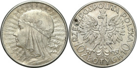 Poland II Republic
POLSKA / POLAND / POLEN / POLOGNE / POLSKO

II RP. 10 zlotych 1932 głowa kobiety (bez znaku mennicy) 

Ładnie zachowane.Parchi...