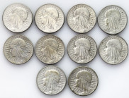 Poland II Republic
POLSKA / POLAND / POLEN / POLOGNE / POLSKO

II RP. 10 zlotych 1932-1933 głowa kobiety, group 10 coins 

Obiegowe egzemplarze.P...