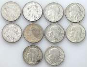 Poland II Republic
POLSKA / POLAND / POLEN / POLOGNE / POLSKO

II RP. 10 zlotych 1932-1933 głowa kobiety, group 10 coins 

Obiegowe egzemplarze. ...