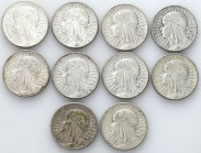 Poland II Republic
POLSKA / POLAND / POLEN / POLOGNE / POLSKO

II RP. 10 zlotych 1932-1933 głowa kobiety, group 10 coins 

Obiegowe egzemplarze.&...
