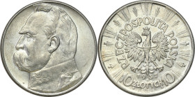 Poland II Republic
POLSKA / POLAND / POLEN / POLOGNE / POLSKO

II RP. 10 zlotych 1937 Pilsudski 

Bardzo ładnie zachowane. Lekko czyszczone.Parch...