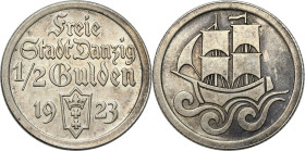 Danzig
POLSKA / POLAND / POLEN / POLOGNE / POLSKO / DANZIG / GDANSK

Wolne Miasto Gdansk / Danzig. 1/2 Gulden 1923, Utrecht 

Bardzo ładnie zacho...