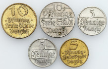 Danzig
POLSKA / POLAND / POLEN / POLOGNE / POLSKO / DANZIG / GDANSK

Wolne Miasto Gdansk / Danzig. 5-10 fenig 1923-1932 - group 5 coins 

Rzadszy...