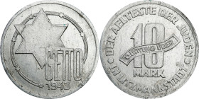 Ghetto Lodz (Litzmannstadt)
POLSKA / POLAND / POLEN / POLOGNE / POLSKO

Getto Łódź. 10 Marek 1943 aluminium - BEAUTIFUL 

Pięknie zachowana monet...