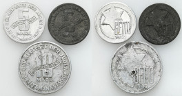 Ghetto Lodz (Litzmannstadt)
POLSKA / POLAND / POLEN / POLOGNE / POLSKO

Getto Łódź. 5 i 10 marek 1943, Magnez, Aluminium - group 3 coins 

- 5 ma...