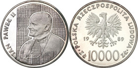 Coins Poland People Republic (PRL)
POLSKA / POLAND / POLEN / POLOGNE / POLSKO

PRL. 10.000 zlotych 1989 Jan Paweł II Kratka 

PRL. 10.000 złotych...