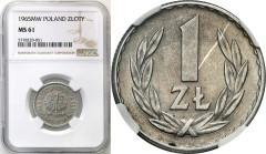 Coins Poland People Republic (PRL)
POLSKA / POLAND / POLEN / POLOGNE / POLSKO

PRL. 1 zloty 1965 NGC MS61 – BEAUTIFUL 

Menniczy egzemplarz ze zn...