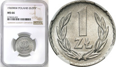 Coins Poland People Republic (PRL)
POLSKA / POLAND / POLEN / POLOGNE / POLSKO

PRL. 1 zloty 1969 aluminium NGC MS66 (2 MAX) 

Druga najwyższa not...