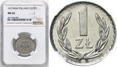 Coins Poland People Republic (PRL)
POLSKA / POLAND / POLEN / POLOGNE / POLSKO

PRL. 1 zloty 1977 aluminium NGC MS62 

Menniczy egzemplarz.Fischer...