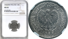 Coins Poland People Republic (PRL)
POLSKA / POLAND / POLEN / POLOGNE / POLSKO

PRL. 10 groszy 1966 aluminium NGC MS65 

Mennicza sztuka w subteln...