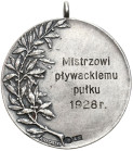 FALLERISTICS: Orders, badges, decorations
POLSKA / POLAND / POLEN / POLSKO / RUSSIA / LVIV / BADGE

II RP. Silver medal to the swimming champion of...