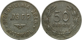 Coins of military cooperatives
POLSKA / POLAND / POLEN / POLSKO / MILITARY

Katowice - 50 grosz of the Soldiers' Cooperative of the 73rd Infantry R...