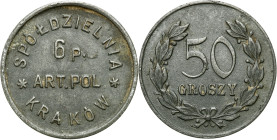 Coins of military cooperatives
POLSKA / POLAND / POLEN / POLSKO / MILITARY

Krakow - 50 groszy of the Cooperative of the 6th Field Artillery Regime...