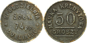 Coins of military cooperatives
POLSKA / POLAND / POLEN / POLSKO / MILITARY

Lubliniec - 50 grosz of the Soldiers' Cooperative of the 74th Infantry ...