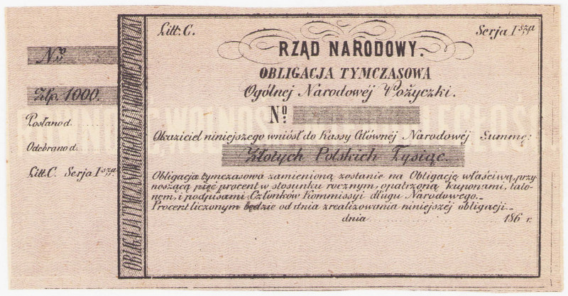 COLLECTION Polish Banknotes - January Uprising 1863-1864
POLSKA / POLAND / POLE...