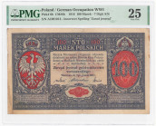 COLLECTION Polish Banknotes 1919-1938
POLSKA / POLAND / POLEN / POLOGNE / POLSKO

100 mark polskich 1916 seria A, jenerał PMG 25 - NUMERACJA SIEDMI...