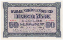 COLLECTION Polish Banknotes 1919-1938
POLSKA / POLAND / POLEN / POLOGNE / POLSKO

Polska OST. Kowno. 50 mark 1918 seria A 

Naturalny, obiegowy e...