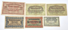 COLLECTION Polish Banknotes 1919-1938
POLSKA / POLAND / POLEN / POLOGNE / POLSKO

20 kopiejek do 10 rubli 1916, Poznań, group 6 banknotes 

Obieg...