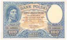 COLLECTION Polish Banknotes 1919-1938
POLSKA / POLAND / POLEN / POLOGNE / POLSKO

100 zlotys 1919 seria B – ŁADNE 

Dwa słabo widoczne ugięcia w ...