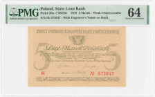 COLLECTION Polish Banknotes 1919-1938
POLSKA / POLAND / POLEN / POLOGNE / POLSKO

5 mark polskich 1919 seria IK, PMG 64 - EXCELLENT 

Pienie zach...