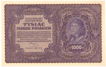 COLLECTION Polish Banknotes 1919-1938
POLSKA / POLAND / POLEN / POLOGNE / POLSKO

1.000 mark polskich 1919 II seria AK 

Pięknie zachowane.Lucow ...