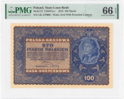 COLLECTION Polish Banknotes 1919-1938
POLSKA / POLAND / POLEN / POLOGNE / POLSKO

100 mark polskich 1919 seria IJ-L, PMG 66 EPQ 

Wyśmienicie zac...
