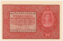 COLLECTION Polish Banknotes 1919-1938
POLSKA / POLAND / POLEN / POLOGNE / POLSKO

20 mark polskich 1919 II seria BY 

Złamana końcówka lewego, gó...