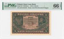 COLLECTION Polish Banknotes 1919-1938
POLSKA / POLAND / POLEN / POLOGNE / POLSKO

20 mark polskich 1919 seria II-CM, PMG 66 EPQ 

Wyśmienicie zac...