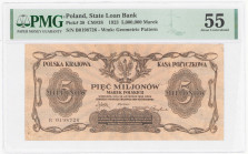 COLLECTION Polish Banknotes 1919-1938
POLSKA / POLAND / POLEN / POLOGNE / POLSKO

5.000.000 mark polskich 1923, seria B, PMG 55 - RARITY R5 - EXCEL...