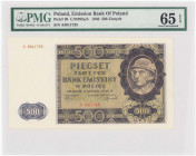 COLLECTION Polish Banknotes 1940 - 1948
POLSKA / POLAND / POLEN / POLOGNE / POLSKO

500 zlotys 1940 seria A, PMG 65 EPQ - EXCELLENT 

Banknot w g...