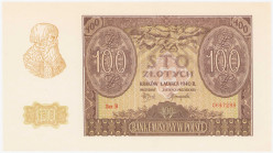 COLLECTION Polish Banknotes 1940 - 1948
POLSKA / POLAND / POLEN / POLOGNE / POLSKO

100 zlotys 1940 seria A 

Pięknie zachowany banknot.Lucow 795...