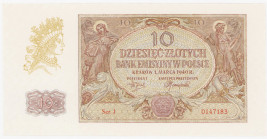 COLLECTION Polish Banknotes 1940 - 1948
POLSKA / POLAND / POLEN / POLOGNE / POLSKO

10 zlotys 1940 seria J 

Wyśmienicie zachowane.Lucow 777 (R0)...