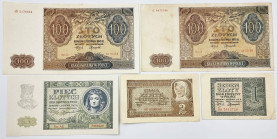 COLLECTION Polish Banknotes 1940 - 1948
POLSKA / POLAND / POLEN / POLOGNE / POLSKO

1 do 100 zlotys 1941, group 5 sztuk 

5 i 100 (1 szt.) złotyc...