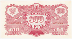 COLLECTION Polish Banknotes 1940 - 1948
POLSKA / POLAND / POLEN / POLOGNE / POLSKO

100 zlotys 1944 seria Ax, OBOWIĄZKOWE – RARE 

Ugięty, lewy, ...