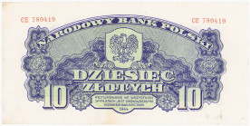 COLLECTION Polish Banknotes 1940 - 1948
POLSKA / POLAND / POLEN / POLOGNE / POLSKO

10 zlotys 1944 seria CE – OBOWIĄZKOWYM 

Banknot po konserwac...