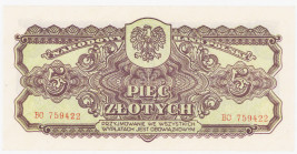 COLLECTION Polish Banknotes 1940 - 1948
POLSKA / POLAND / POLEN / POLOGNE / POLSKO

5 zlotys 1944 seria BC – OBOWIĄZKOWYM 

Drobne zagniecenia, a...