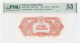 COLLECTION Polish Banknotes 1940 - 1948
POLSKA / POLAND / POLEN / POLOGNE / POLSKO

2 zlote 1944 seria Bk – OBOWIĄZKOWE, PMG 53 - RARITY R5 

Rza...