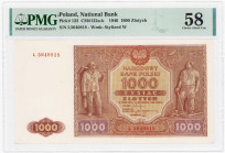 COLLECTION Polish Banknotes 1940 - 1948
POLSKA / POLAND / POLEN / POLOGNE / POLSKO

1.000 zlotys 1946 seria L, PMG 58 

Bardzo ładna sztuka. Nieś...