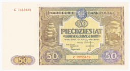COLLECTION Polish Banknotes 1940 - 1948
POLSKA / POLAND / POLEN / POLOGNE / POLSKO

50 zlotys 1946, seria C – EXCELLENT 

Rzadki banknot w tak pi...