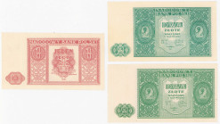COLLECTION Polish Banknotes 1940 - 1948
POLSKA / POLAND / POLEN / POLOGNE / POLSKO

1 i 2 zlote 1946, group 3 banknotes 

Banknoty bez oznaczenia...