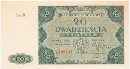 COLLECTION Polish Banknotes 1940 - 1948
POLSKA / POLAND / POLEN / POLOGNE / POLSKO

20 zlotys 1947 seria B - RZADSZY 

Zagniecenia na lewym margi...
