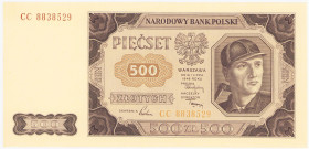 COLLECTION Polish Banknotes 1940 - 1948
POLSKA / POLAND / POLEN / POLOGNE / POLSKO

500 zlotys 1948 seria CC 

Minimalnie zagniecenie na lewym ma...