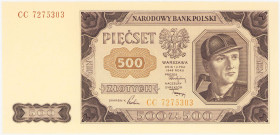 COLLECTION Polish Banknotes 1940 - 1948
POLSKA / POLAND / POLEN / POLOGNE / POLSKO

500 zlotys 1948 seria CC - BEAUTIFUL 

Pięknie zachowany.Luco...